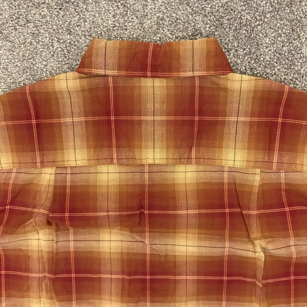 Mutual Weave Mens Plaid Button Up Shirt Size M Tall Short Sleeve Classic NWT $48